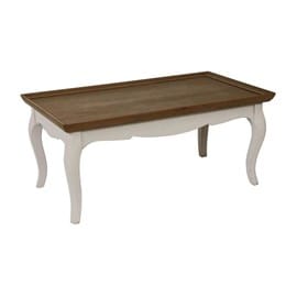 Table basse rectangulaire bois blanc -