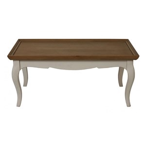 Table basse rectangulaire bois blanc -