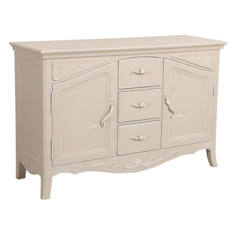 Buffet bas 2 portes bois blanc - lubéron