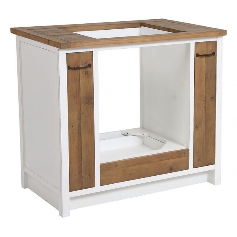 Meuble pour four et plaque bois blanc -