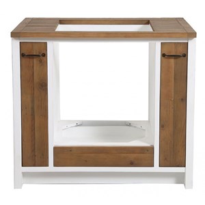 Meuble pour four et plaque bois blanc -