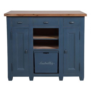 Comptoir bar bois bleu - brocante