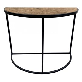 Console demi-lune bois marron -