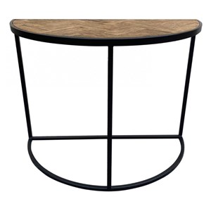 Console demi-lune bois marron -