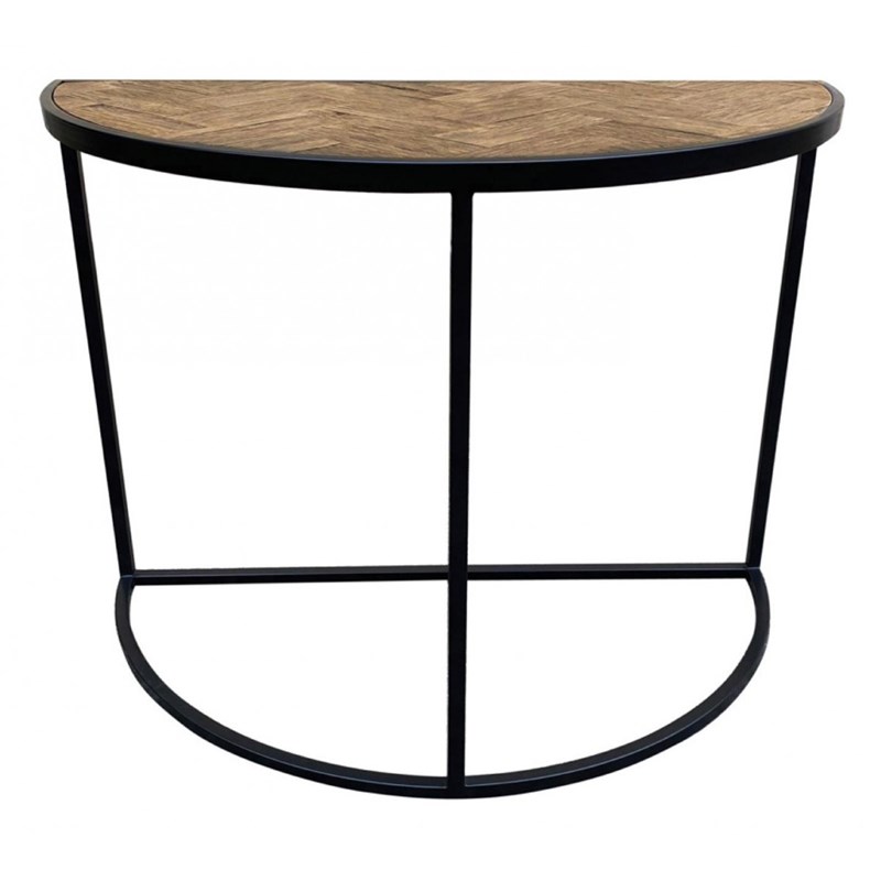 Console demi-lune bois marron -