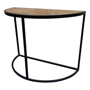 Console demi-lune bois marron -