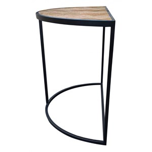 Console demi-lune bois marron -