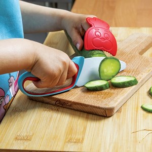 Couteau enfant bleu et rouge - chefclub