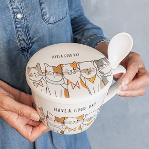 Bol à soupe le chat avec couvercle  75 c