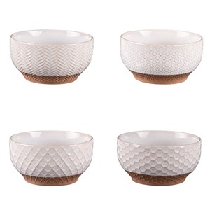 Lot de 4 coupelles jaspe 12 cm beige