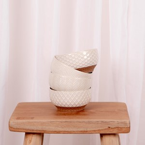 Lot de 4 coupelles jaspe 12 cm beige