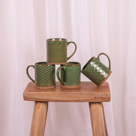 Lot de 4 mugs jaspe 35 cl