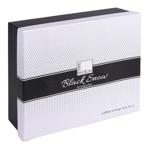 Coffret de 4 mugs snow black mat 35 cl