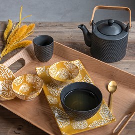 Lot de 4 gobelets à thé snow black mat