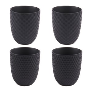 Lot de 4 gobelets à thé snow black mat