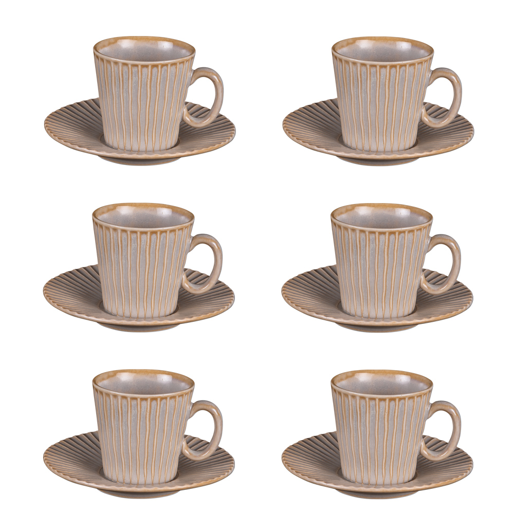 Set De 6 Tasses à Thé Muguet 330ml - Coffret Cadeau Élégant - Motifs Colorés