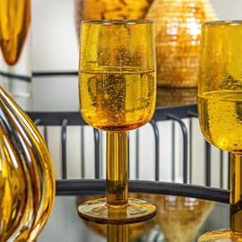 Verre à pied perla bullé 28 cl ambre x6