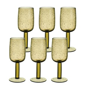 Verre à pied perla bullé 28 cl ambre x6