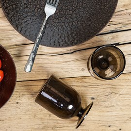 Verre à pied gordes bullé 25 cl brun x6