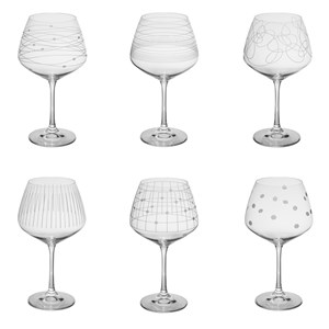 Lot de 6 verres à pied dégustation graph