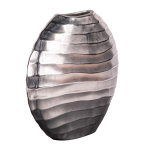 Vase ovale vague en fonte   30 cm