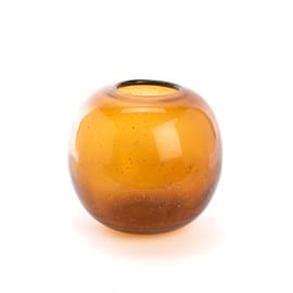 Vase boule paillette ambre 20 cm