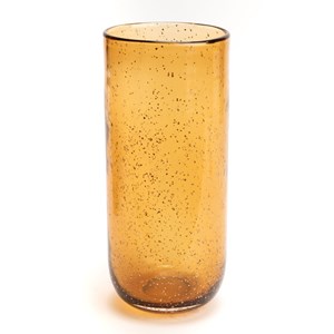 Vase paillette 28 cm ambre