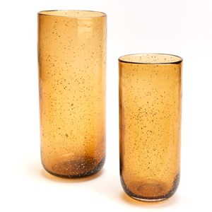 Vase paillette 35 cm ambre