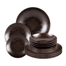 Lot d'assiettes 12 pièces onyx