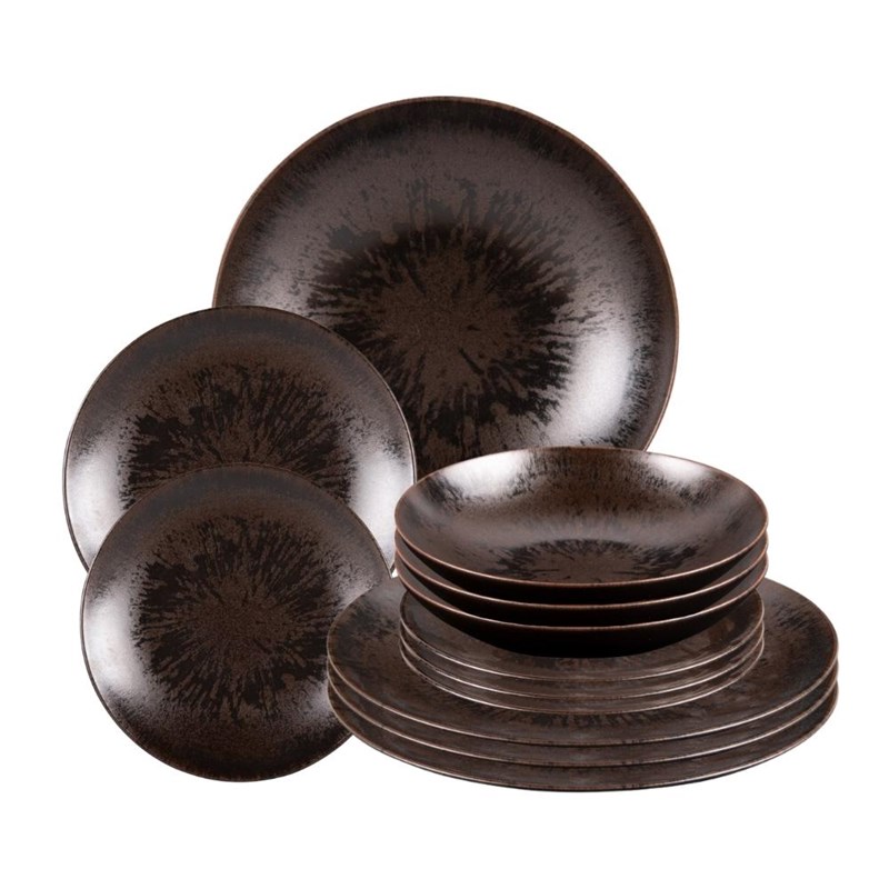 Lot d'assiettes 12 pièces onyx