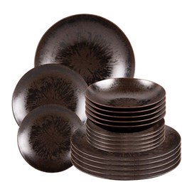 Lot d'assiettes 18 pièces onyx