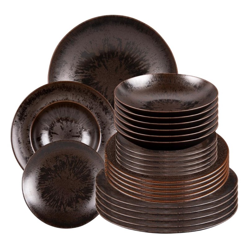 Lot d'assiettes 24 pièces onyx