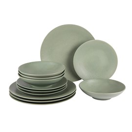 Lot d'assiettes vésuvio vert sauge 12 pi