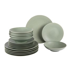 Lot d'assiettes vésuvio vert sauge 18 pi