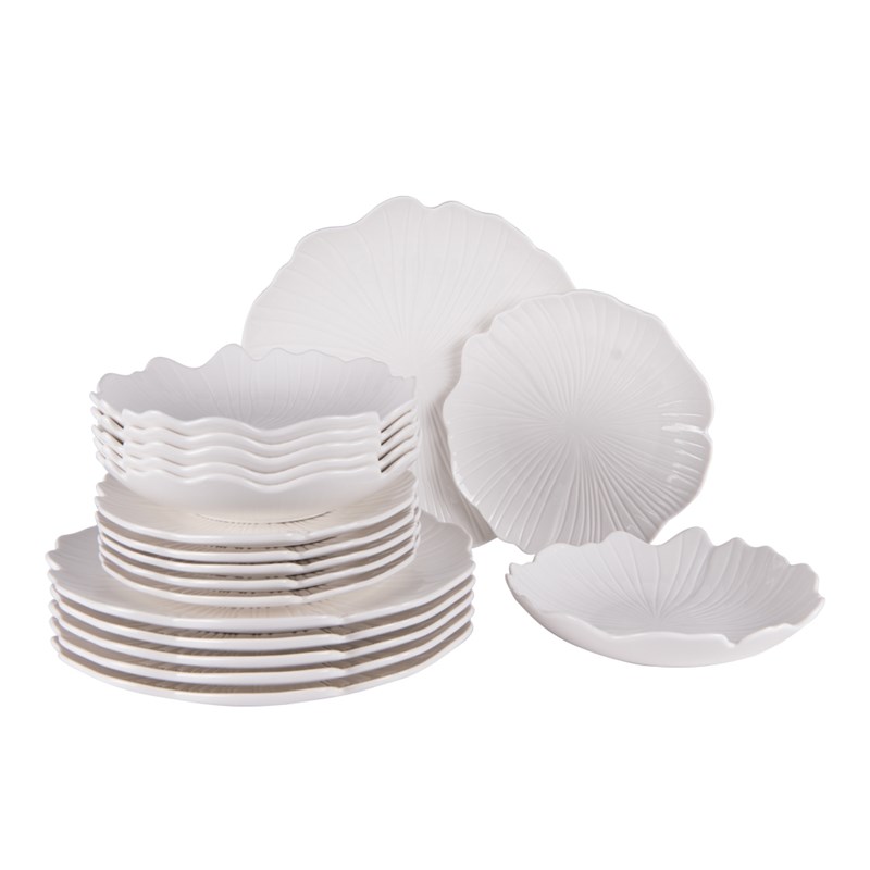 Lot d'assiettes ginkgo 18 pièces