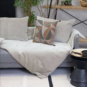 Coussin 1 face velours et 1 face coton