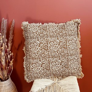 Coussin print carré imprimé brun