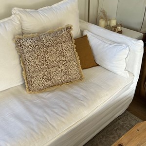 Coussin print carré imprimé brun