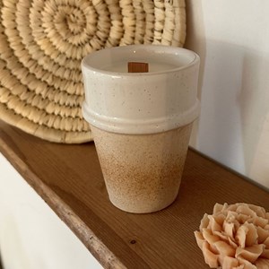 Bougie végétale - tasse wabi beige -