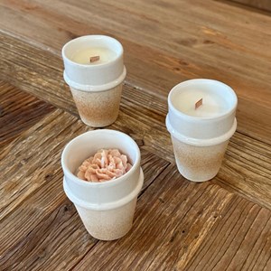 Bougie végétale - tasse wabi beige -