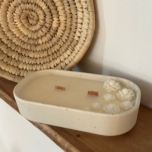 Bougie végétale - coupe sencha écru -