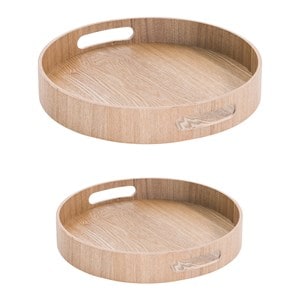 Set de 2 plateaux ronds 35.5 cm et 40,5