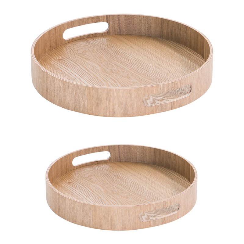 Set de 2 plateaux ronds 35.5 cm et 40,5