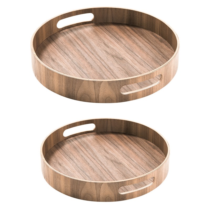 Set de 2 plateaux ronds 35.5 cm et 40,5