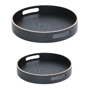 Set de 2 plateaux ronds 35.5 cm et 40,5