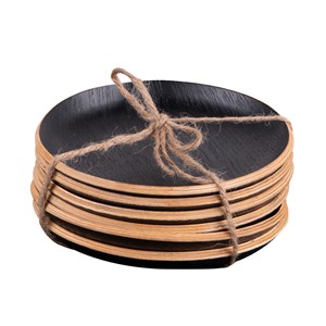 Set de 6 dessous de verre bois   12 cm