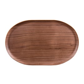 Plateau ovale brun 40x25 cm