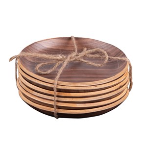 Set de 6 dessous de verre bois brun 12 c