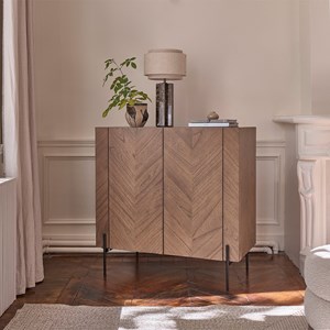 Meuble bar bois massif et métal