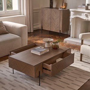 Table basse en mindi et metal 120 cm